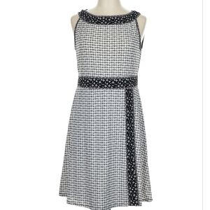 Max Studio Black and White Patterned Midi Dress